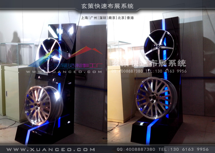 PDW輪轂展示櫃製作測試燈光效果